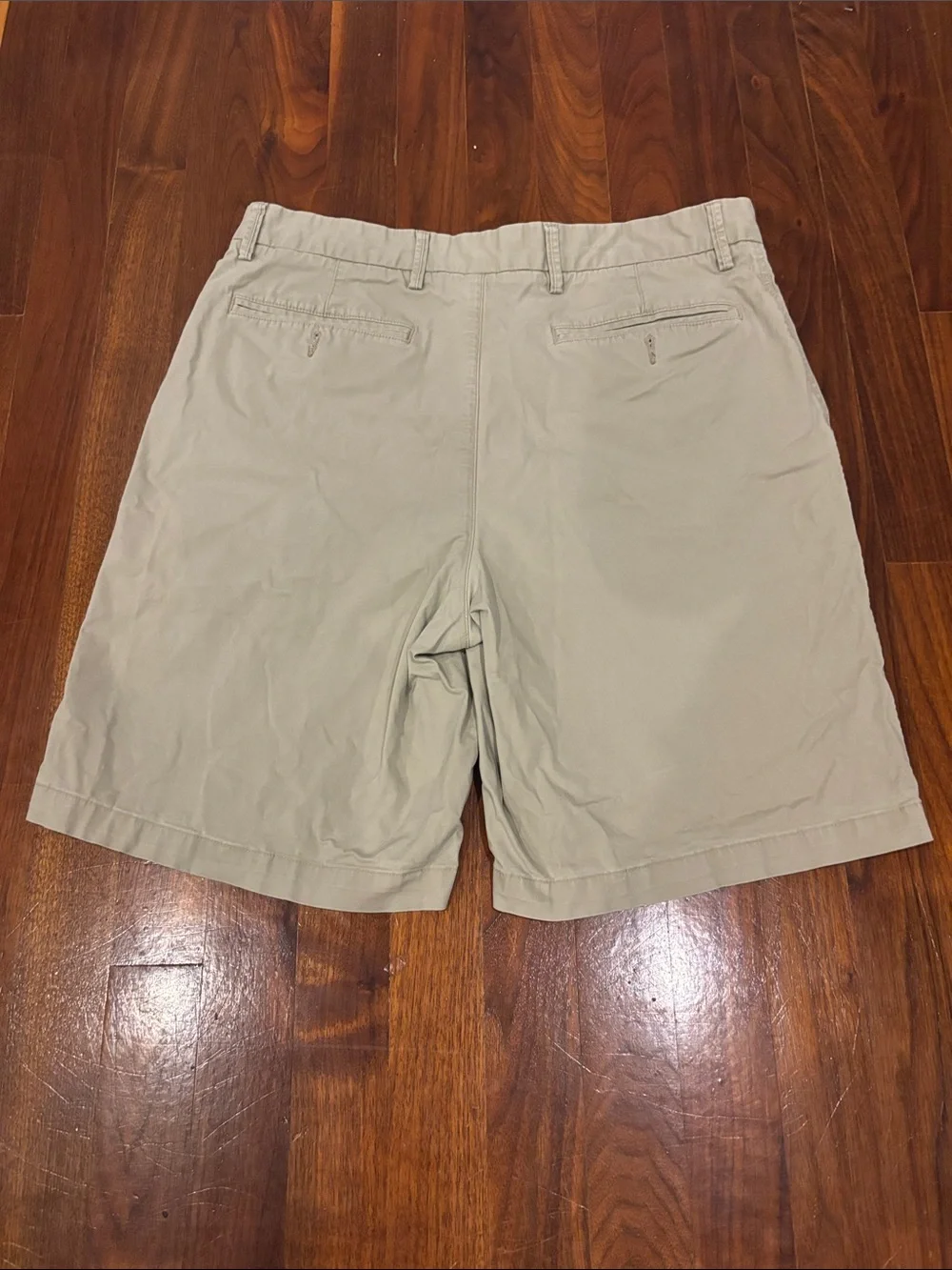 Lands' End Men's Light Tan Flat-Front Chino Shorts